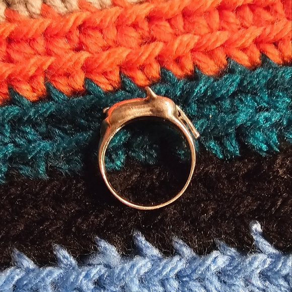 Vintage Stamped Sterling Silver Elephant Articulated Hinged Trunk Legs Ring 5½ - Picture 4 of 16